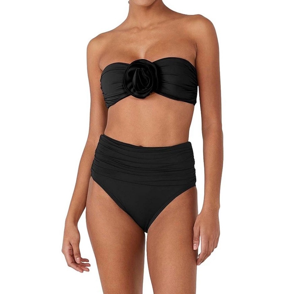 NWT Kate Spade Shirred High Waist Bikini Bottom Large - Picture 3 of 3